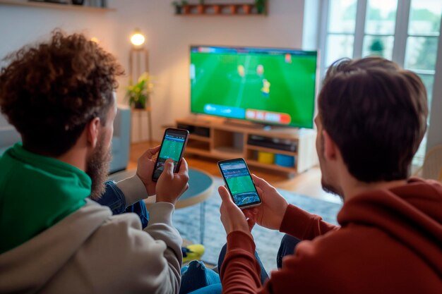 Amis entrain de regarder match classico avec Abo IPTV France 4K Premium