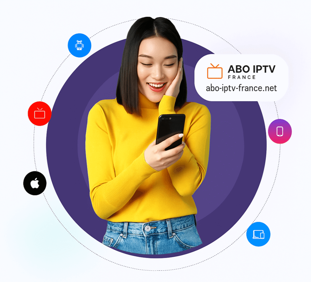 Une fille excitée après découverte de Abo IPTV France 4K Premium